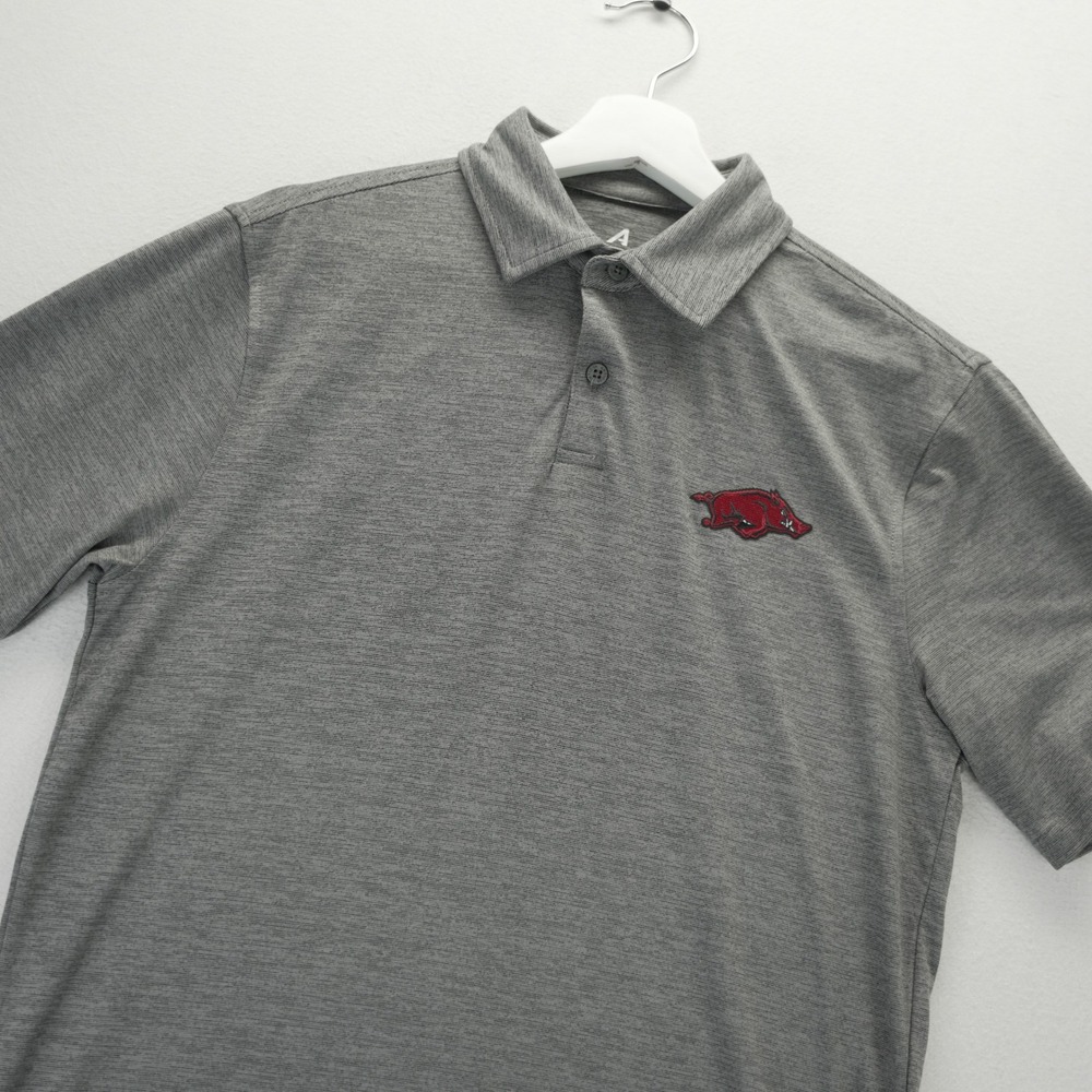 Antigua Arkansas Razorbacks Mens Small Gray Performance Polo Shirt 105930